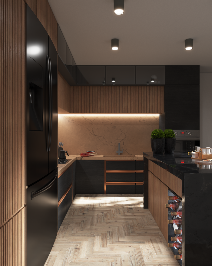 about-us-02 A stylish modern kitchen with sleek cabinets, LED lighting, and luxurious finishes.
